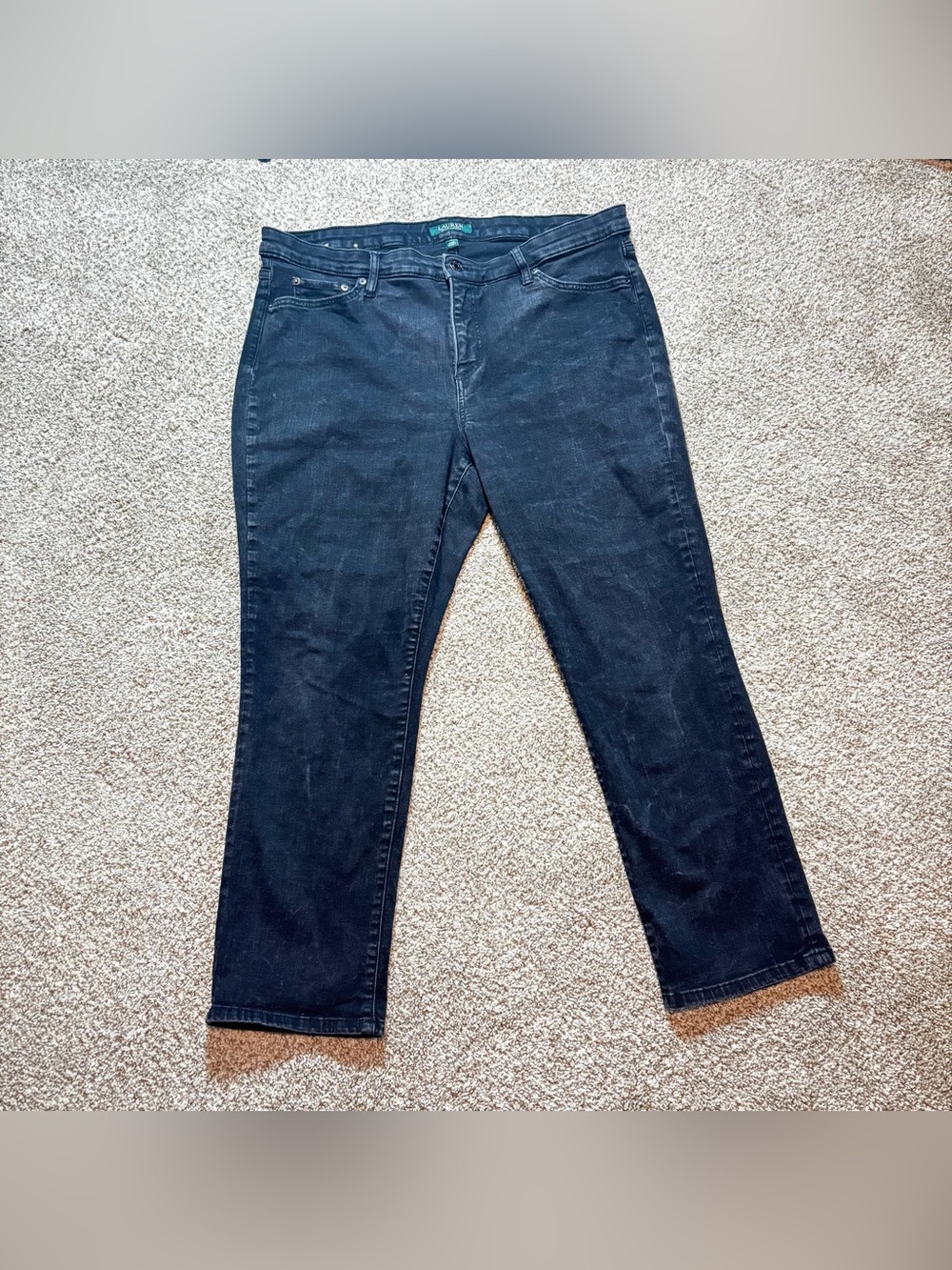Lauren Ralph Lauren Premier Straight Cropped Women’s Black Jeans Size 18W